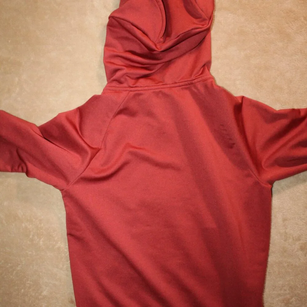 Nike Youth‎ Large Dri-Fit Red Black Log Full Zip Hooded Fall Jacket (AA2)